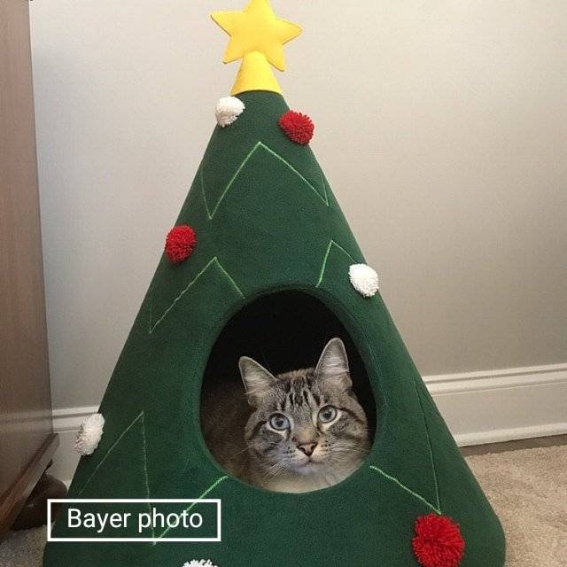 Christmas tree cat house Cat furniture Christmas gift idea Pet furniture Cat teepee Dog bed Decoration on Christmas For pet lovers Xmas gift