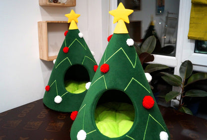 Christmas tree cat house Cat furniture Christmas gift idea Pet furniture Cat teepee Dog bed Decoration on Christmas For pet lovers Xmas gift