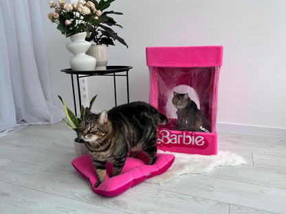 Barbie box cat house, Barbie Land doll house, Pink cat furniture, Big pet house, XXL cat house, Gift for pet, Small dog, Christmas gift idea