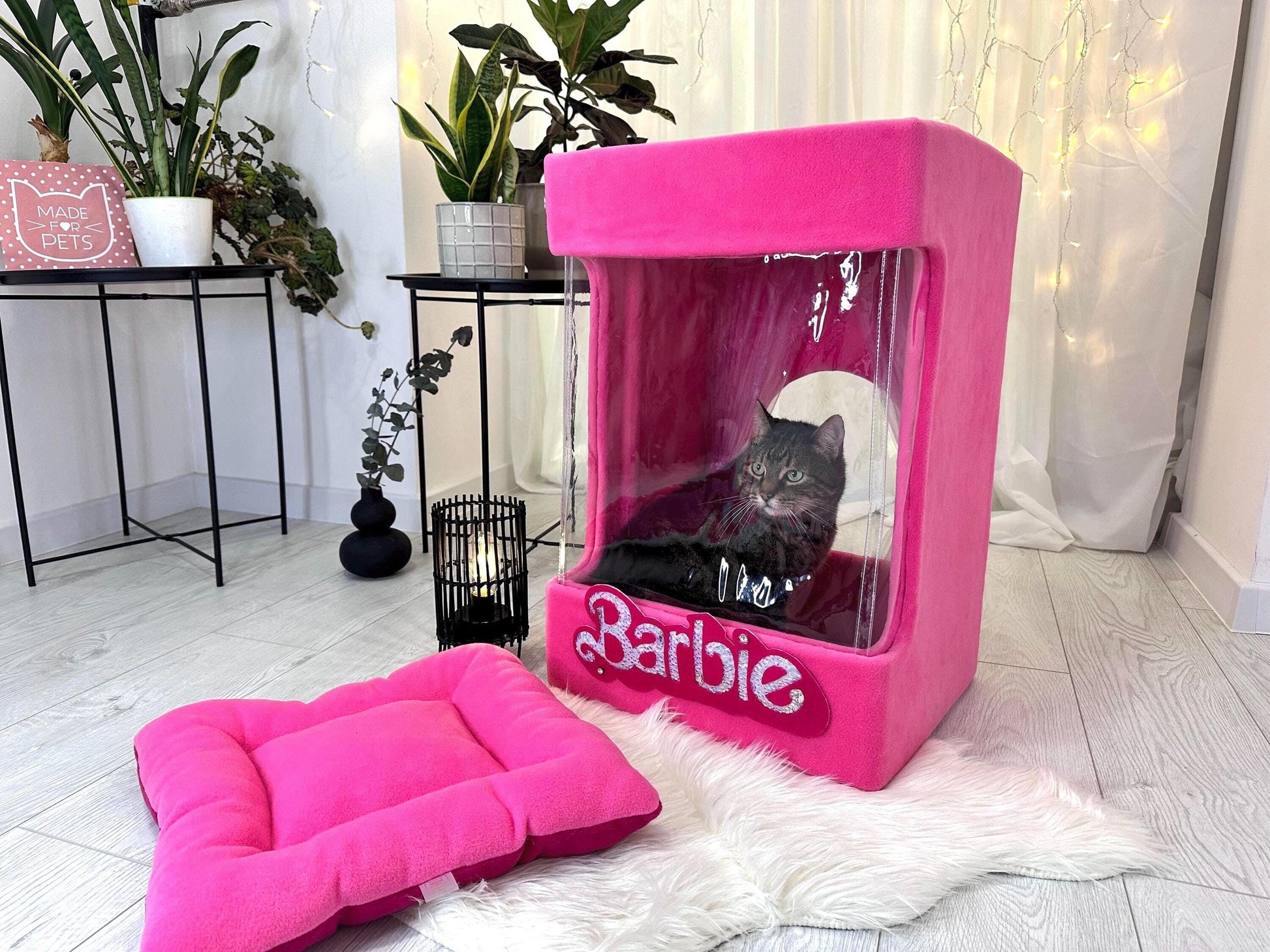 Barbie box cat house, Barbie Land doll house, Pink cat furniture, Big pet house, XXL cat house, Gift for pet, Small dog, Christmas gift idea